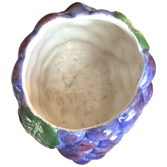 PAIR of Vtg FITZ AND FLOYD Grape Candle Holders 1989 Ceramic Retired Whimsical - Picture 7 of 11